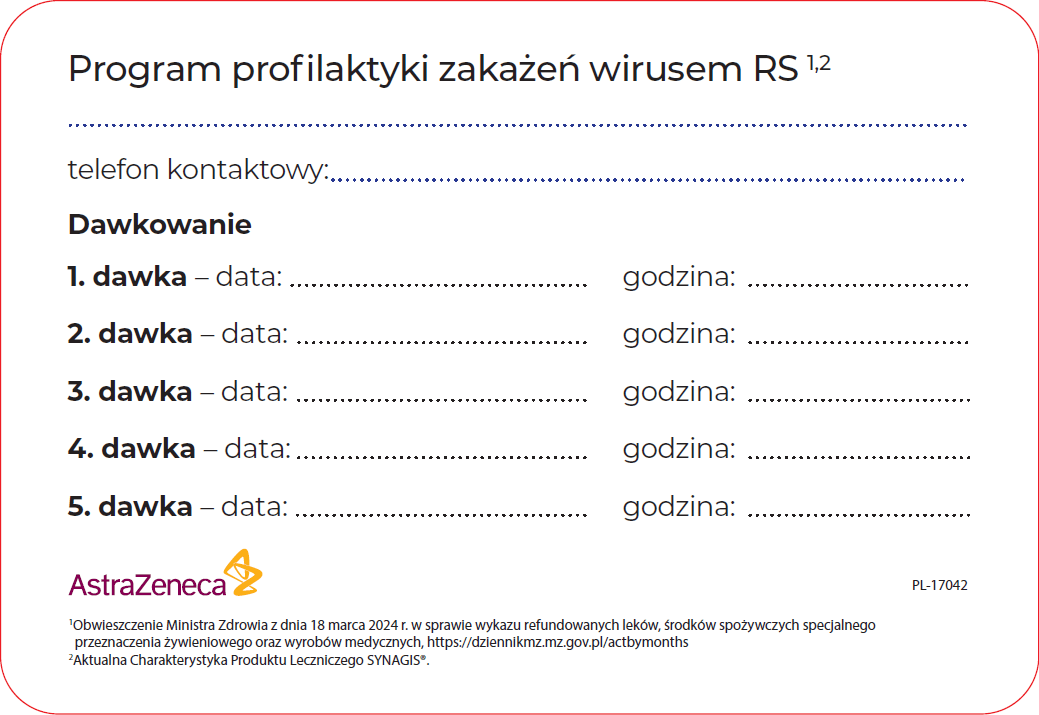 Kwalifikacja do programu profilaktyki zakażeń RSV - naklejka